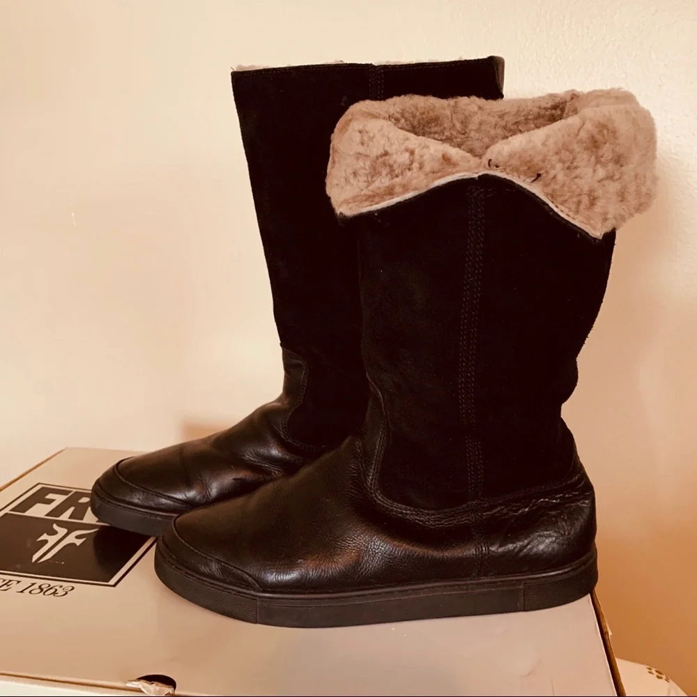 Frye Leather Suede Fully Fur Lined